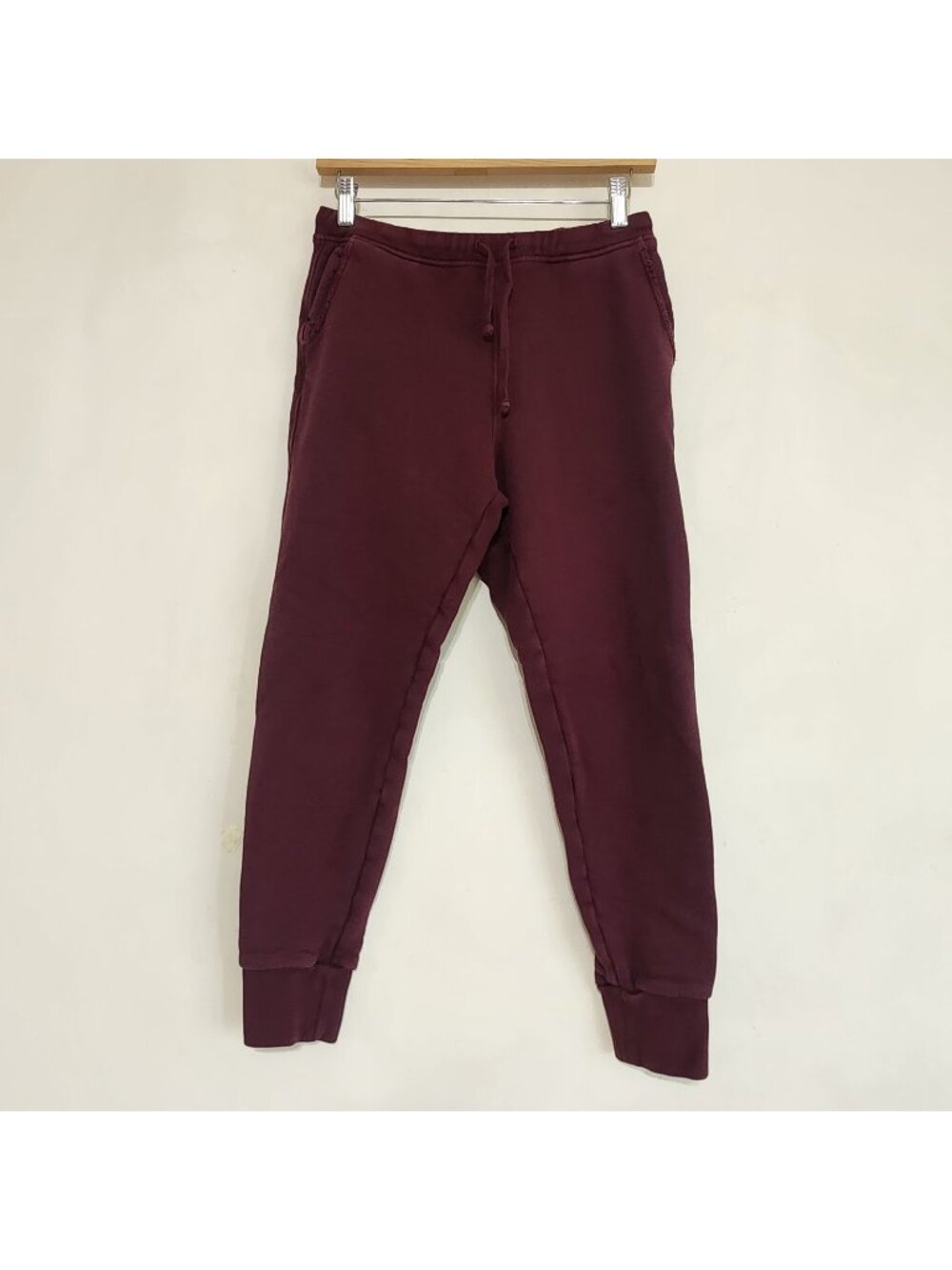 Frank And Eileen Tee Lab Cropped Jogger Burgundy Cotton Sweatpant